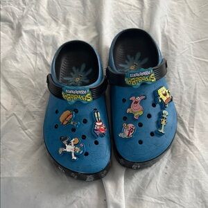 SpongeBob SquarePants Kids Blue and Black Clogs